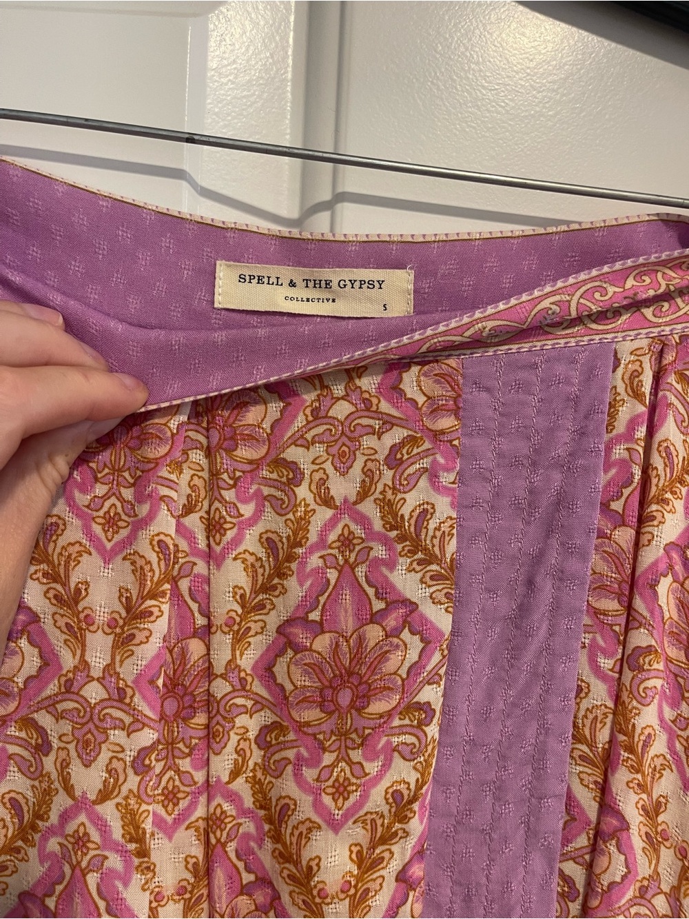 Spell Lavender and Pink High-Low Floral Wrap Skirt - Picture 2 of 5